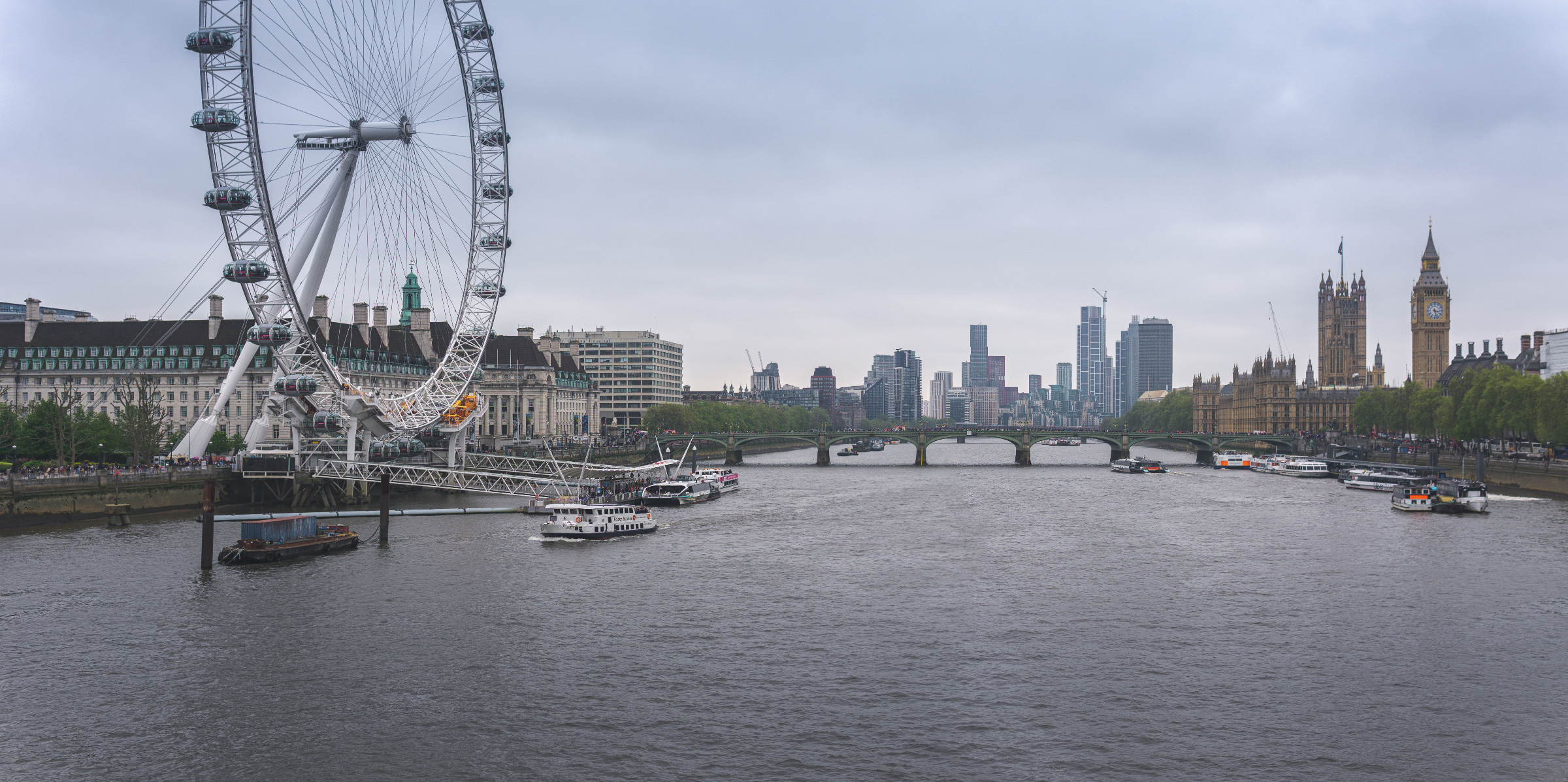 La Tamise avec vue sur le Palais de Westminster et le London Eye
